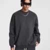 C-HL23803 Fleece-Lined Thickened Loose Crewneck Sweatshirt