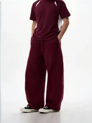 C-26002 Patchwork Athletic Barrel Pants