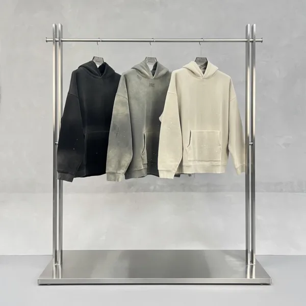 eb6c1eb9 C-HL23819 Distressed Paint Splatter Fleece-Lined Hooded Sweatshirt