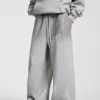 C-26021 Color Spray Washed Distressed Fleece Casual Trousers