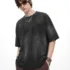 C-HL6624 Spray Monkey Ripped & Distressed Frayed Edge Short Sleeve Tee 285GSM