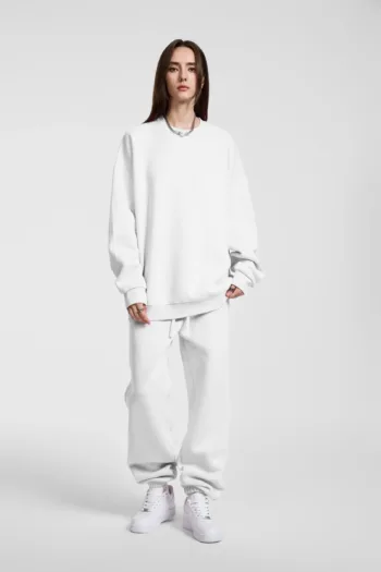 C-HL23803 Fleece-Lined Thickened Loose Crewneck Sweatshirt