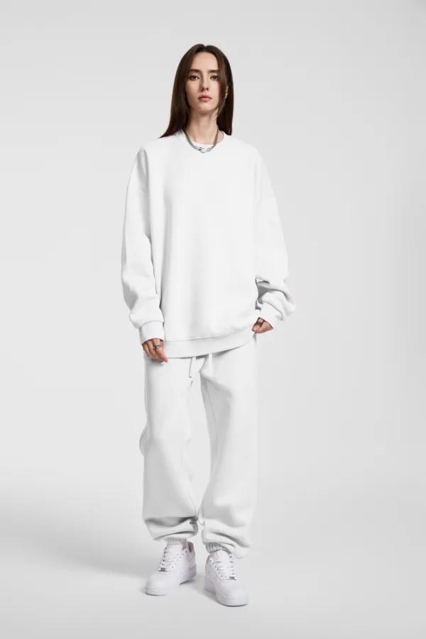 C-HL23803 Fleece-Lined Thickened Loose Crewneck Sweatshirt