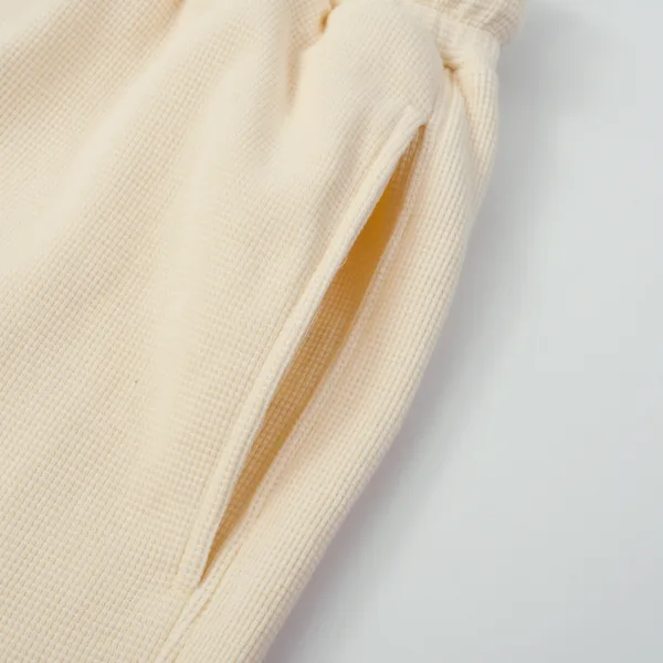 C-6605 + C-7601 Diamond Texture Waffle Fleece Hoodie Two-Piece Set