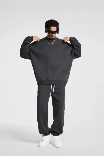 C-HL23803 Fleece-Lined Thickened Loose Crewneck Sweatshirt