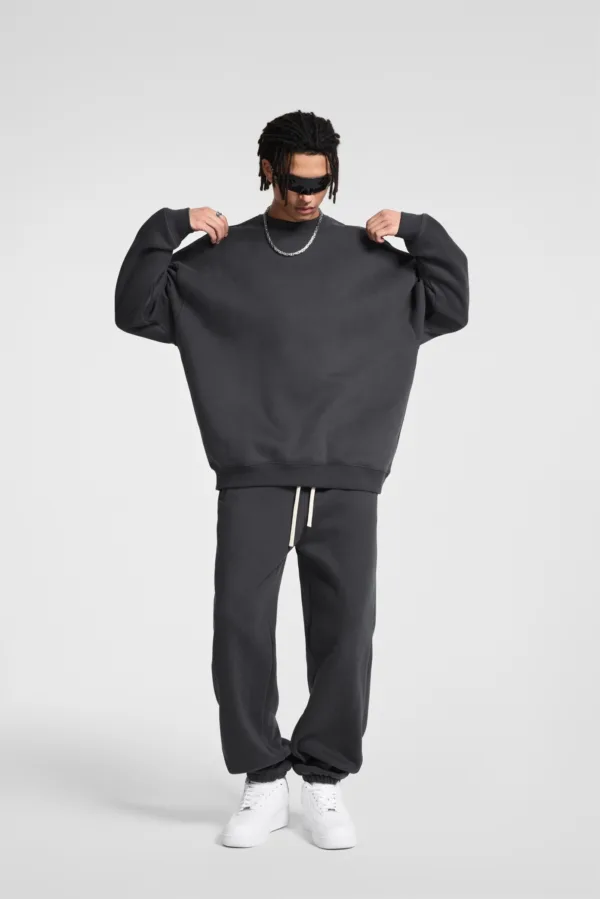 C-HL23803 Fleece-Lined Thickened Loose Crewneck Sweatshirt