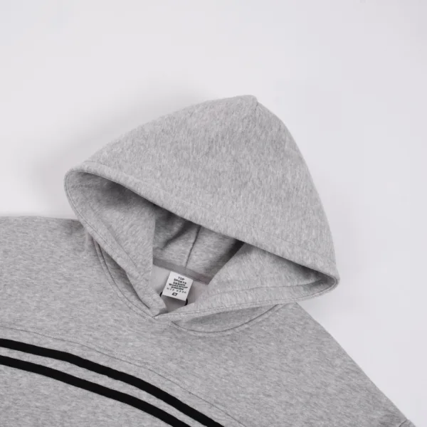 C-HL1221 Snow Wash Distressed Seam Colorblock Tape Fleece Hoodie