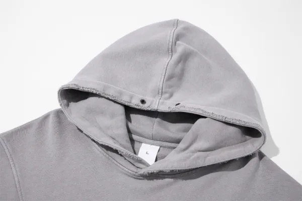 C-1255 Distressed Rivet Patchwork Pocket Hoodie