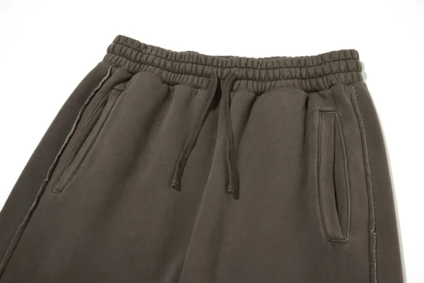 C-1305 + C-1306 Pigment Wash Stir-Fried Snowflake Vintage Distressed Fleece Hoodie Two-Piece Set