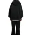 C-HL1221 Snow Wash Distressed Seam Colorblock Tape Fleece Hoodie