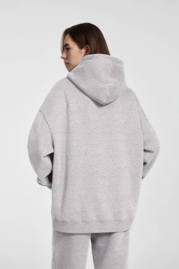 C-HL23807 Fleece-Lined Thickened Loose-Fit Hooded Sweatshirt