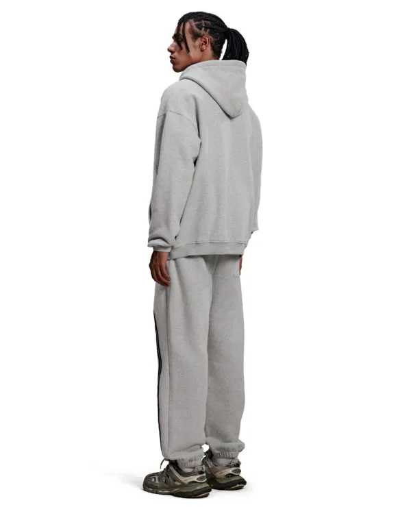 C-1221+1222 Stir-Fried Snowflake Color-Block Contrast Webbing Fleece Hoodie Se