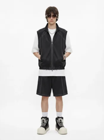 C-2049 + C-3225 Mesh Vintage Washed Fleece Hoodie Two-Piece Set