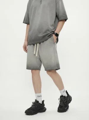 C-1238 Vintage Dyed Distressed Terry Cloth Shorts