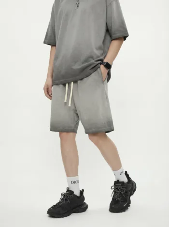 C-1238 Vintage Dyed Distressed Terry Cloth Shorts