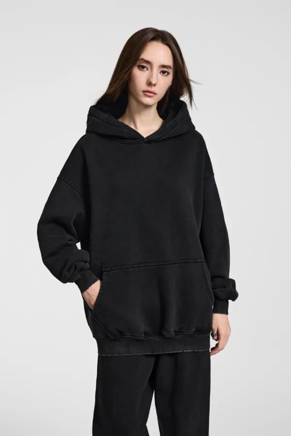 ff0d8588 C-HL23842 Tie-Dye Washed Distressed Fleece-Lined Hooded SweatshirtC-