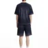 C-K1173 Colorblock Waffle Knit Exposed Stitch Monkey Gradient Spray 290GSM T-Shirt