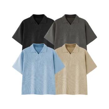 C-k1185 Diamond Textured Waffle Polo 290GSM Short Sleeve Shirt