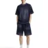 C-K1173 Colorblock Waffle Knit Exposed Stitch Monkey Gradient Spray 290GSM T-Shirt