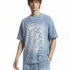 C-K1173 Colorblock Waffle Knit Exposed Stitch Monkey Gradient Spray 290GSM T-Shirt