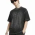 C-K1173 Colorblock Waffle Knit Exposed Stitch Monkey Gradient Spray 290GSM T-Shirt