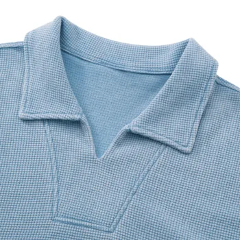 C-k1185 Diamond Textured Waffle Polo 290GSM Short Sleeve Shirt
