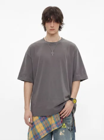 C-HL7701 Vintage Distressed Abraded Wash 305GSM T-Shirt