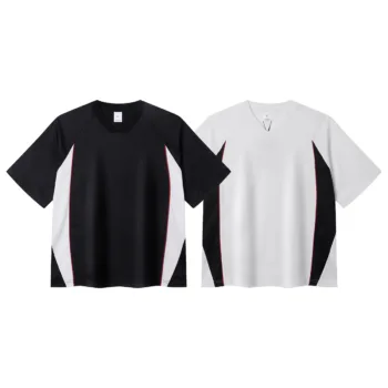 C-K1175 7A Antimicrobial Cool Touch Quick-Dry V-Neck Panelled 240GSM T-Shirt