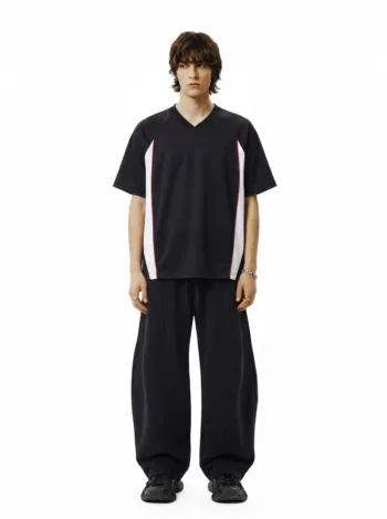 C-K1175 7A Antimicrobial Cool Touch Quick-Dry V-Neck Panelled 240GSM T-Shirt