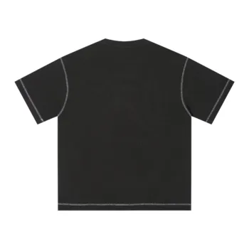 C-K1173 Colorblock Waffle Knit Exposed Stitch Monkey Gradient Spray 290GSM T-Shirt