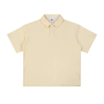 C-HL6605 Diamond Waffle Weave 330GSM Short Sleeve Polo with Side Slits