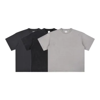C-HL6613 Destroyed Slash Effect Vintage 275GSM Cotton T-Shirt