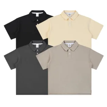 C-HL6605 Diamond Waffle Weave 330GSM Short Sleeve Polo with Side Slits