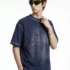 C-K1173 Colorblock Waffle Knit Exposed Stitch Monkey Gradient Spray 290GSM T-Shirt