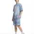 C-K1173 Colorblock Waffle Knit Exposed Stitch Monkey Gradient Spray 290GSM T-Shirt