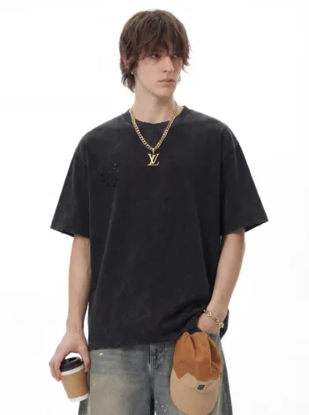 C-HL6613 Destroyed Slash Effect Vintage 275GSM Cotton T-Shirt