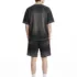 C-K1173 Colorblock Waffle Knit Exposed Stitch Monkey Gradient Spray 290GSM T-Shirt