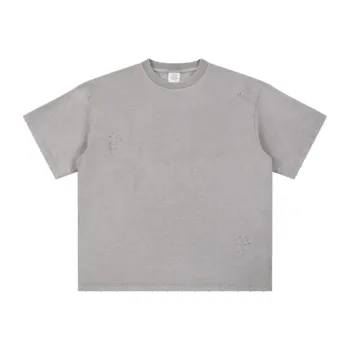 C-HL6613 Destroyed Slash Effect Vintage 275GSM Cotton T-Shirt